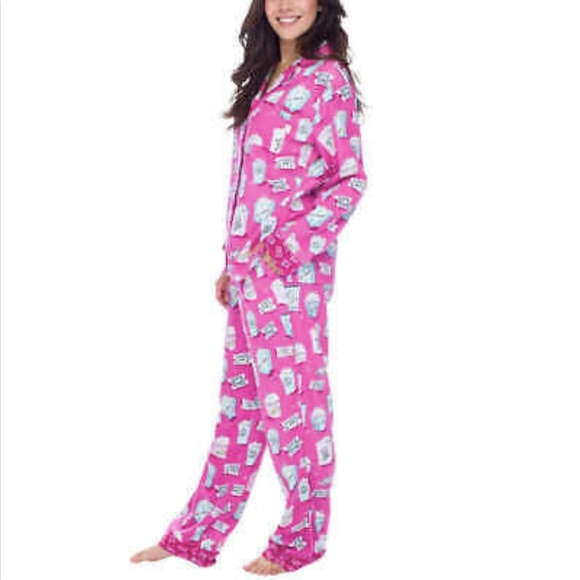 munki munki Women Pajama Set Classic Flannel Pink - Picture 2 of 7